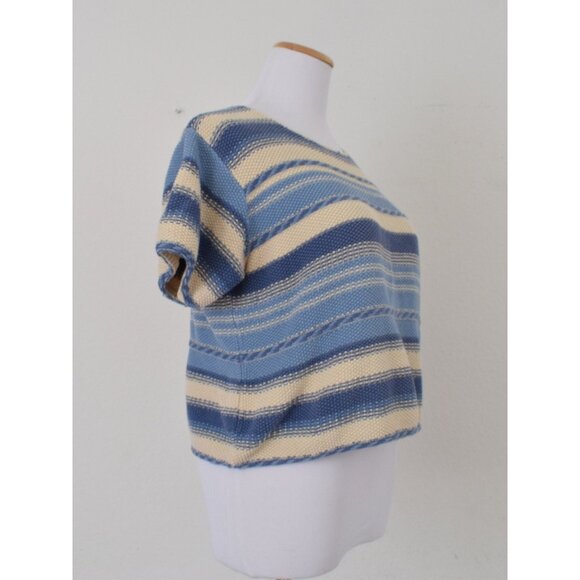 Vintage 90s Striped Knit Crop Blouse‎ - Picture 4 of 10